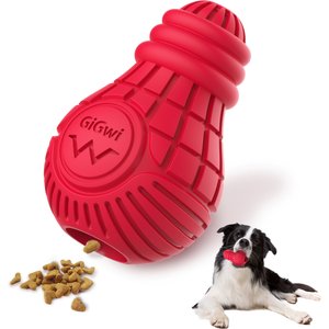 Gigwi Bulb Treat Dispensing Dog Toy, Red, Medium