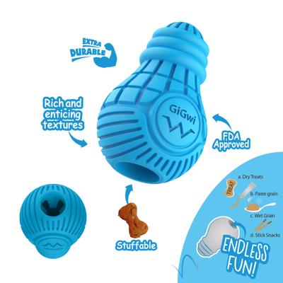 Show full view: Gigwi Bulb Treat Dispensing Dog Toy, Blue, Small slide 8 of 11