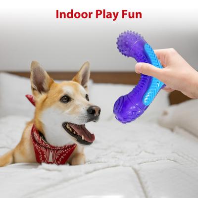 Show full view: Gigwi 3-in-1 Squeak Bone Dog Toy, Purple slide 5 of 7