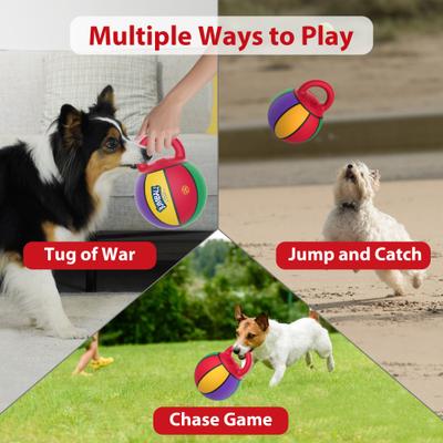 Show full view: Gigwi Jumball Basketball Dog Toy with Handle, Multi, 5.5-in slide 6 of 9