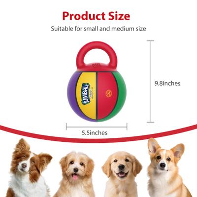 Show full view: Gigwi Jumball Basketball Dog Toy with Handle, Multi, 5.5-in slide 2 of 9