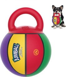 Gigwi Jumball Basketball Dog Toy with Handle, Multi, 5.5-in