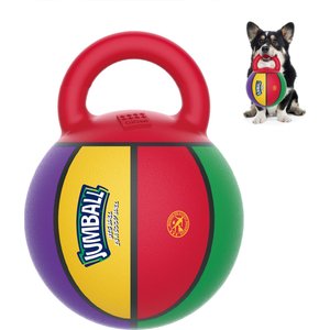 Gigwi Jumball Basketball Dog Toy with Handle, Multi, 5.5-in