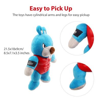 Show full view: Gigwi TPR Rabbit Squeaky Plush Dog Toy, Blue slide 4 of 8