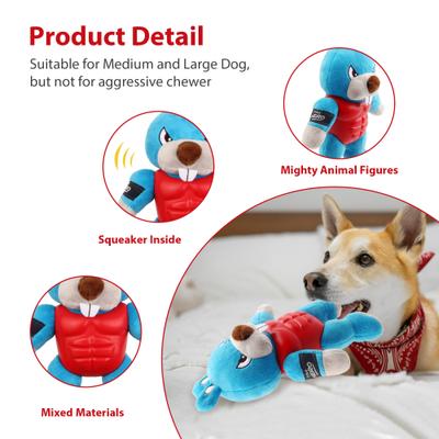 Show full view: Gigwi TPR Rabbit Squeaky Plush Dog Toy, Blue slide 3 of 8