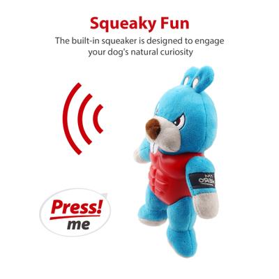 Show full view: Gigwi TPR Rabbit Squeaky Plush Dog Toy, Blue slide 5 of 8