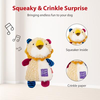 Show full view: Gigwi Crinkle Squeaky Plush Dog Toy, Beige slide 5 of 10