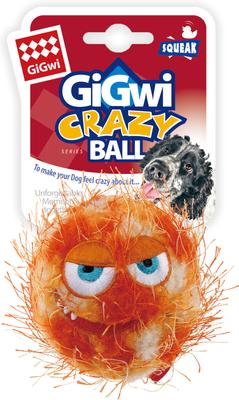 Show full view: Gigwi Squeaky Plush Ball Dog Toy, Orange slide 7 of 8