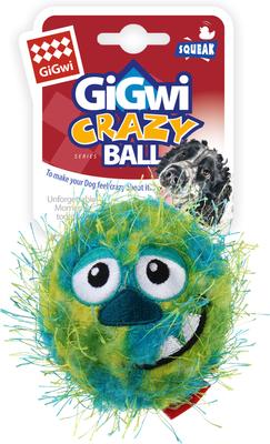 Show full view: Gigwi Squeaky Plush Ball Dog Toy, Green, 2.8-in slide 8 of 9