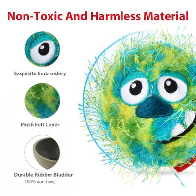 Show full view: Gigwi Squeaky Plush Ball Dog Toy, Green, 2.8-in slide 3 of 9