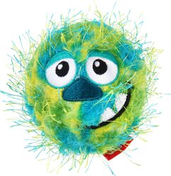 Gigwi Squeaky Plush Ball Dog Toy, Green, 2.8-in