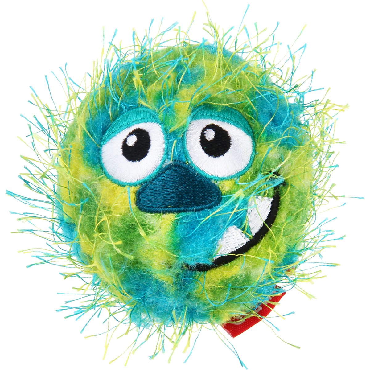 Gigwi Squeaky Plush Ball Dog Toy, Green, 2.8-in