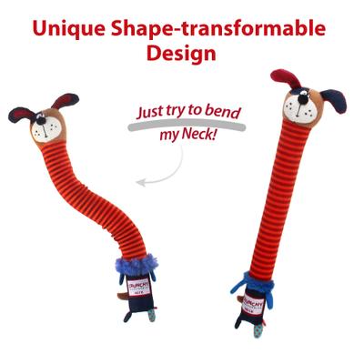 Show full view: Gigwi Crunchy Neck Squeaky Plush Dog Toy, Red slide 3 of 9