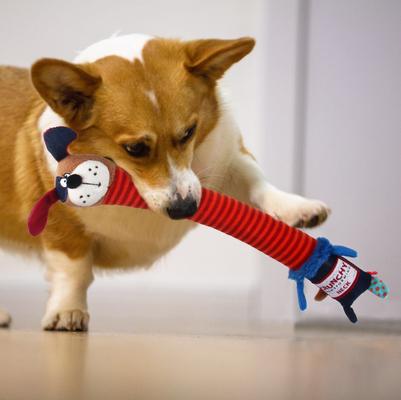 Show full view: Gigwi Crunchy Neck Squeaky Plush Dog Toy, Red slide 6 of 9