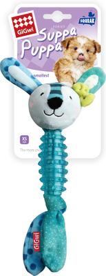 Show full view: Gigwi Suppa Puppa Rabbit Squeaky Plush Dog Toy, Blue slide 8 of 9