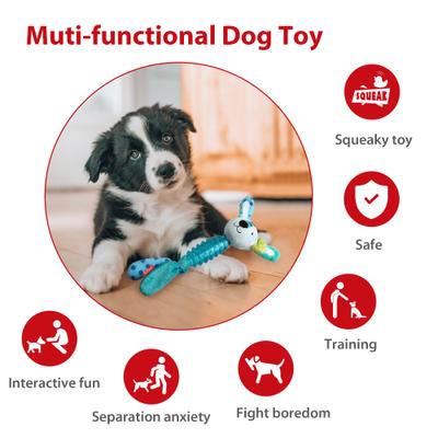 Show full view: Gigwi Suppa Puppa Rabbit Squeaky Plush Dog Toy, Blue slide 4 of 9