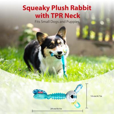 Show full view: Gigwi Suppa Puppa Rabbit Squeaky Plush Dog Toy, Blue slide 3 of 9