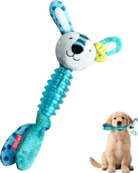 Gigwi Suppa Puppa Rabbit Squeaky Plush Dog Toy, Blue