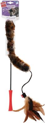 Show full view: Gigwi Wand Fishing Feather Teaser Stick Cat Toy, Brown, 21-in slide 8 of 9