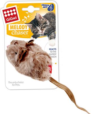 Show full view: Gigwi Melody Chaser Squeay Mouse Cat Toy, Grey slide 7 of 8