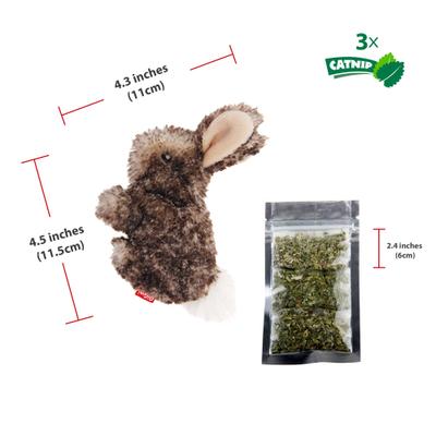 Show full view: Gigwi Rabbit Refillable Catnip & Silvervine Cat Toy, Brown slide 3 of 8