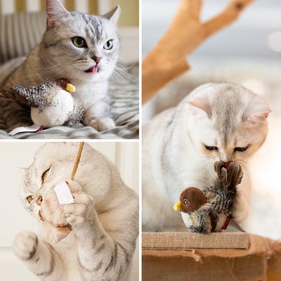 Show full view: Gigwi Melody Chaser Squeaky Bird & Mouse Cat Toy, Brown slide 7 of 9