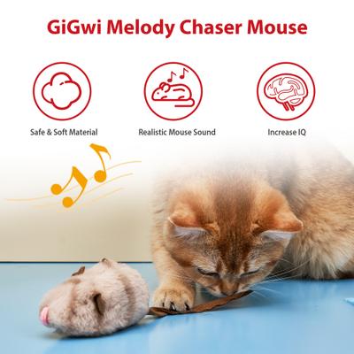 Show full view: Gigwi Melody Chaser Squeay Mouse Cat Toy, Grey slide 2 of 8