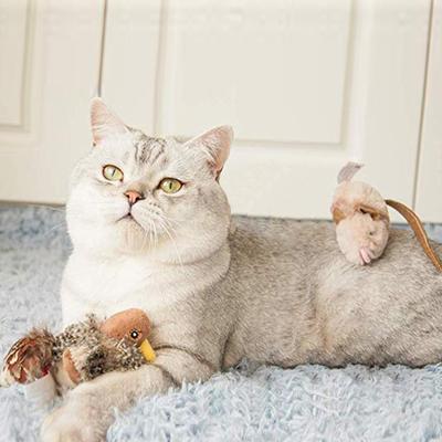 Show full view: Gigwi Melody Chaser Squeaky Bird & Mouse Cat Toy, Brown slide 6 of 9