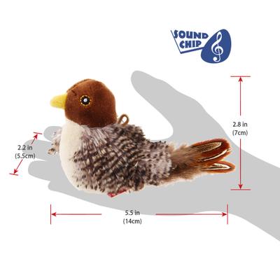 Show full view: Gigwi Melody Chaser Squeay Bird Cat Toy, Brown slide 8 of 10
