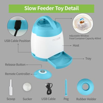 Show full view: PETGEEK Rechargeable IQ Training Dog Treat Dispenser Feeder Toy, Blue slide 7 of 9