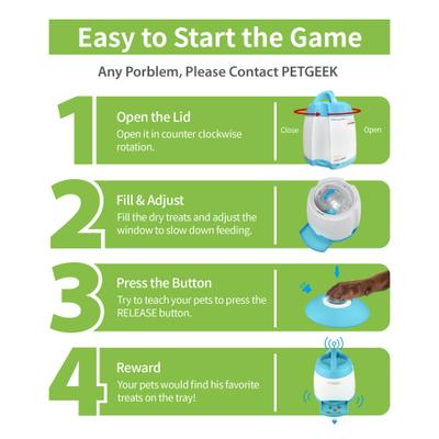 Show full view: PETGEEK Rechargeable IQ Training Dog Treat Dispenser Feeder Toy, Blue slide 3 of 9