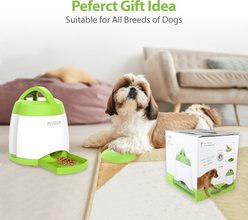 PETGEEK Battery Powered IQ Training Dog Treat Dispenser Toy Installed, Green slide 2 of 8