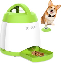 PETGEEK Battery Powered IQ Training Dog Treat Dispenser Toy Installed, Green