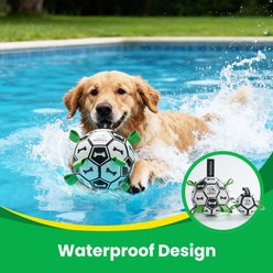 Nocciola Soccer Ball with Straps Interactive Dog Toy, Black & White, 5-in slide 2 of 8