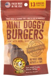 Happy Howie's Baker's Dozen 2-in Beef Burger Dog Treats, 13 count pouch