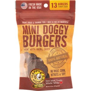 Happy Howie's Baker's Dozen 2-in Beef Burger Dog Treats, 13 count pouch