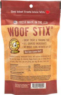 Show full view: Happy Howie's Baker's Dozen 6-in Beef Woof Stix Dog Treats, 13 count pouch slide 3 of 8