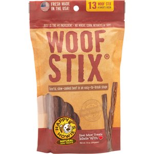 Happy Howie's Baker's Dozen 6-in Beef Woof Stix Dog Treats, 13 count pouch