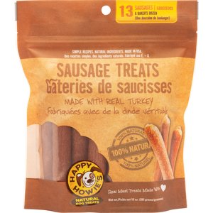 Happy Howie's Baker's Dozen 4-in Turkey Sausage Dog Treats, 13 count pouch