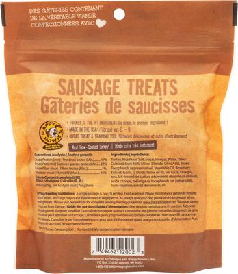 Show full view: Happy Howie's Baker's Dozen 4-in Turkey Sausage Dog Treats, 13 count pouch slide 3 of 11