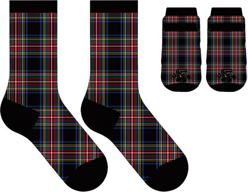 Show full view: Furry Twinz Christmas Matching Pet & Owner Fun Socks, Winter Plaid slide 2 of 4
