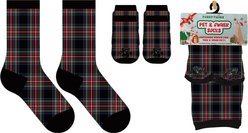 Furry Twinz Christmas Matching Pet & Owner Fun Socks, Winter Plaid