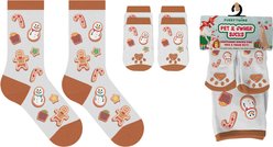 Furry Twinz Christmas Matching Pet & Owner Fun Socks, Gingerbread Treats