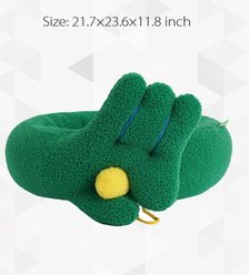 NonoPets Round Cozy Washable Plush Indoor Warming Calming Nest Dog & Cat Bed, Green, Medium slide 2 of 5