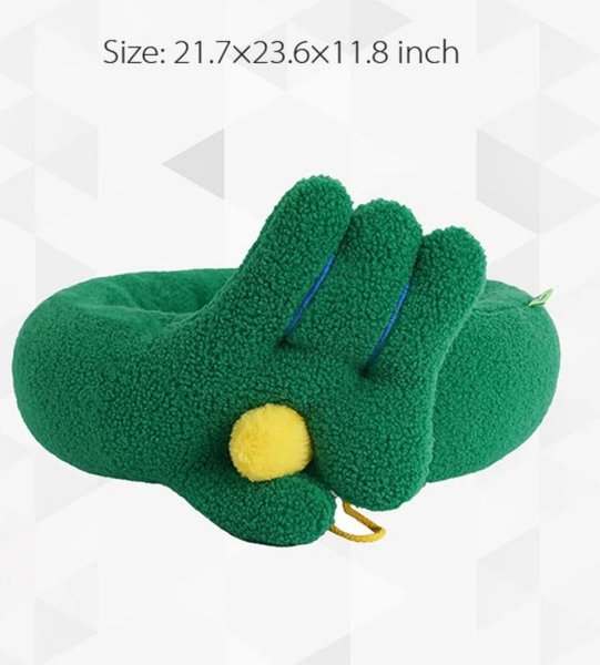 Show full view: NonoPets Round Cozy Washable Plush Indoor Warming Calming Nest Dog & Cat Bed, Green, Medium slide 5 of 5