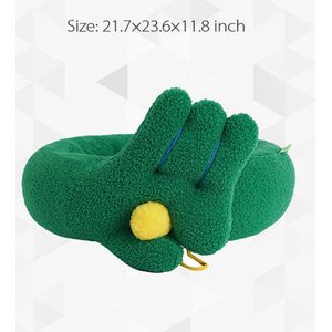 NonoPets Round Cozy Washable Plush Indoor Warming Calming Nest Dog & Cat Bed, Green, Medium