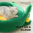 Show in main carousel: NonoPets Round Cozy Washable Plush Indoor Warming Calming Nest Dog & Cat Bed, Green, Medium slide 4 of 5