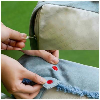 Show full view: NonoPets Indoor Soft Washable Comfortable Pad Dog & Cat Bed Mat with Removable Pillow, Blue/White/Green, Medium slide 5 of 5