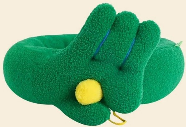 Show full view: NonoPets Round Cozy Washable Plush Indoor Warming Calming Nest Dog & Cat Bed, Green, Medium slide 1 of 5