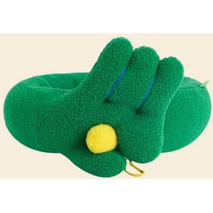 NonoPets Round Cozy Washable Plush Indoor Warming Calming Nest Dog & Cat Bed, Green, Medium